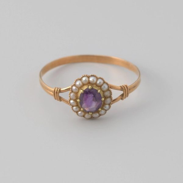 Amethyst and Seed Pearl Halo