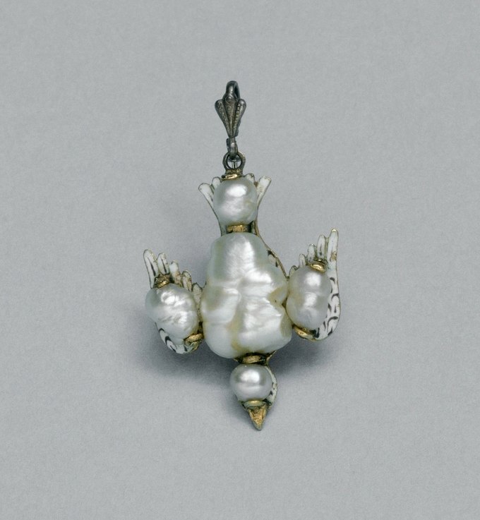 Baroque Pearl Dove Pendant