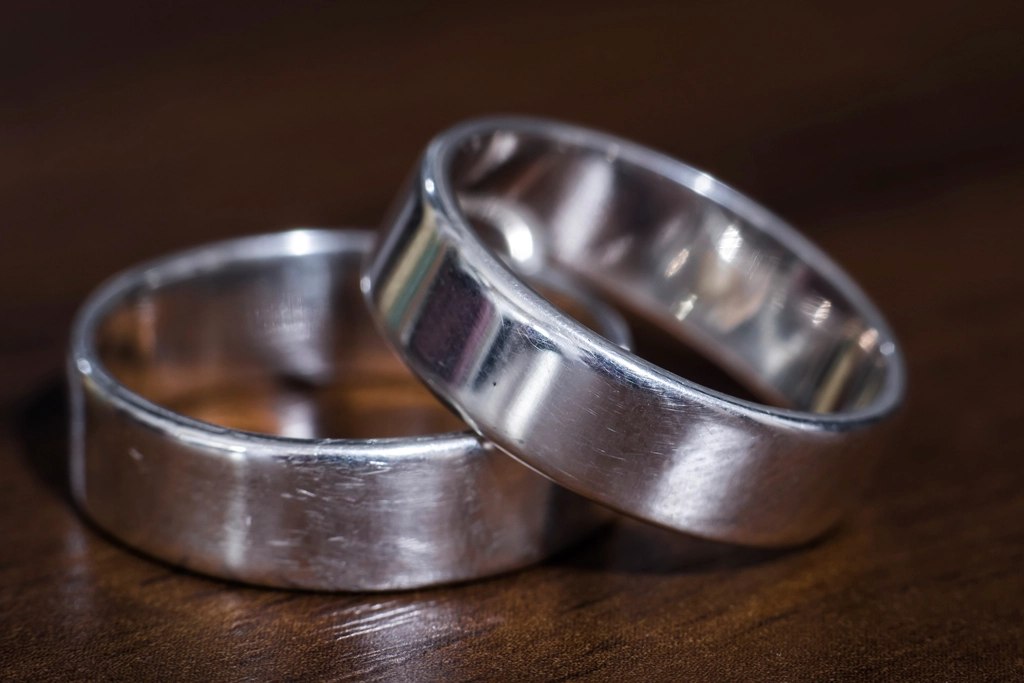 Brushed Silver Band Pair
