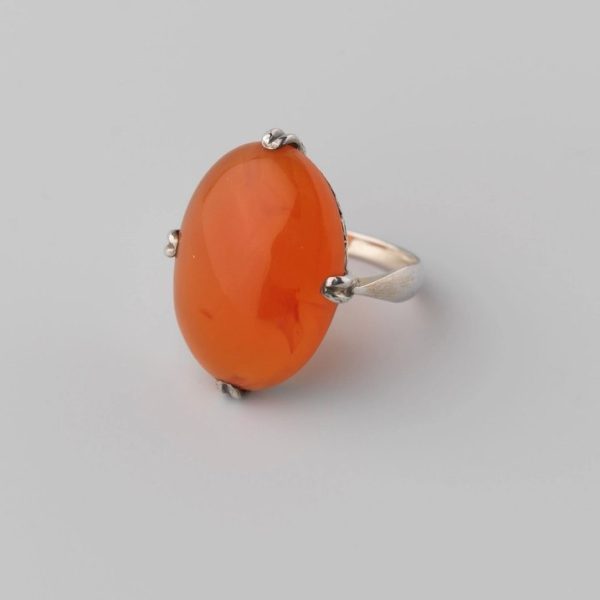 Carnelian Cabochon Cocktail Ring