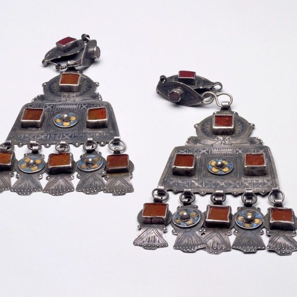 Carnelian Fibula Pendants, Pair