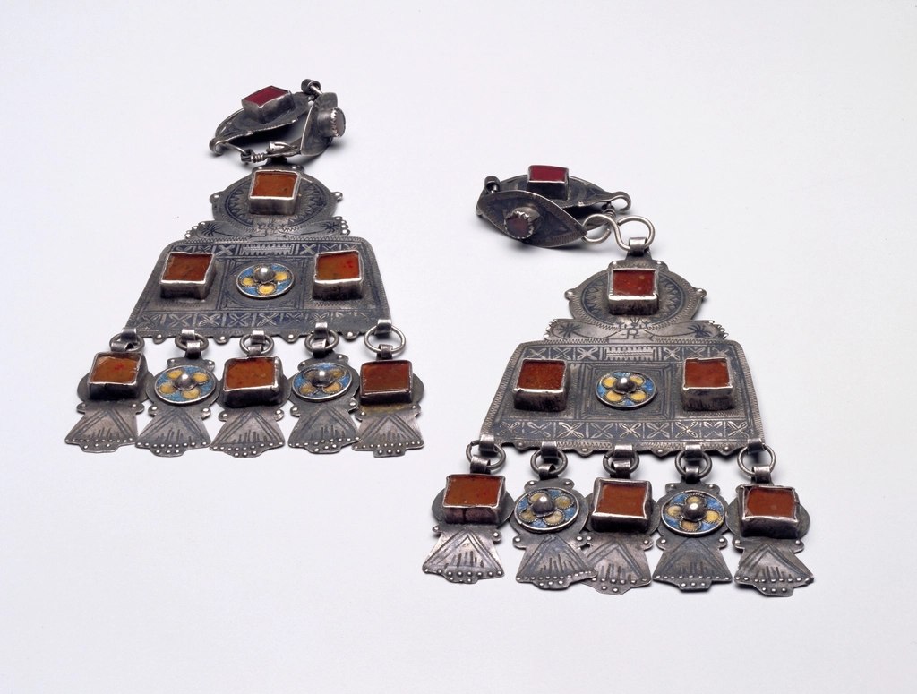 Carnelian Fibula Pendants, Pair