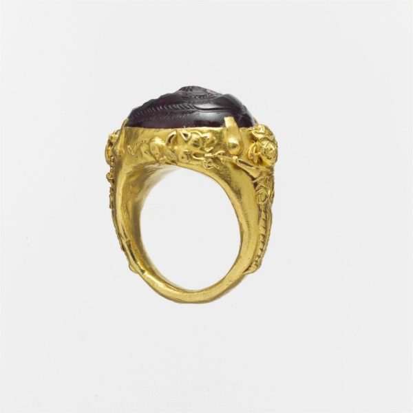 Carved Garnet Cabochon Ring