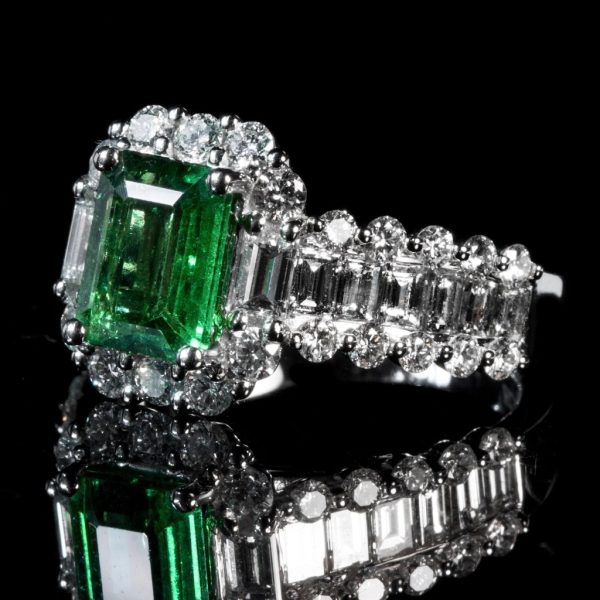 Emerald Baguette Cocktail Ring