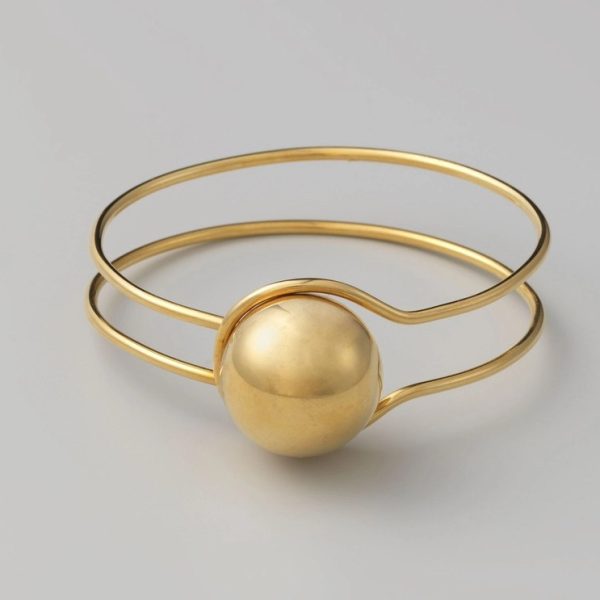 Gold Sphere Wire Bangle