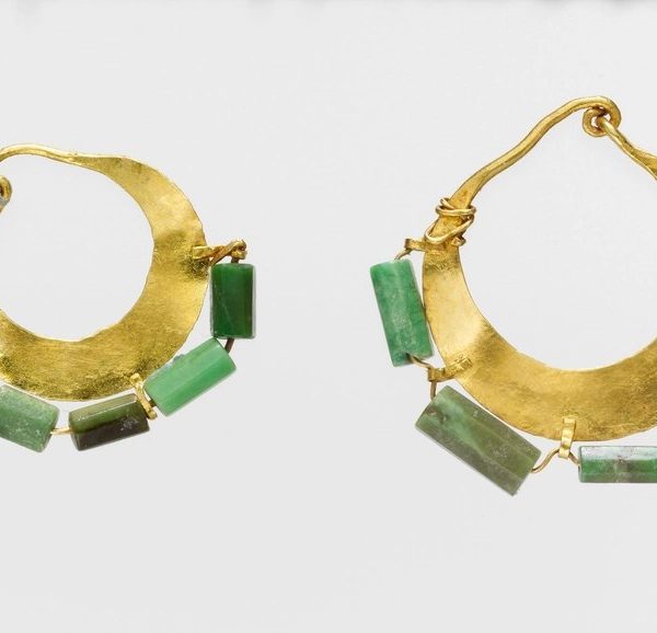 Jade Baton Crescent Hoops
