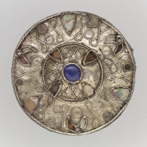 Lapis-Centred Disc Brooch