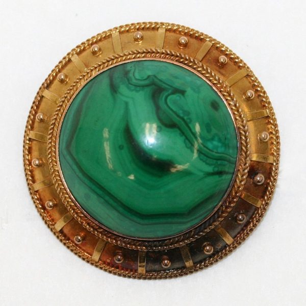 Malachite Target Brooch