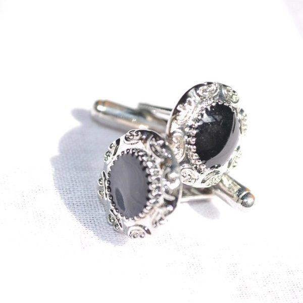 Onyx Scrollwork Cufflinks