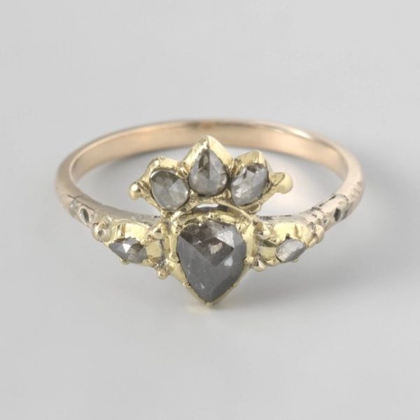 Pear Rose-Cut Cluster Ring