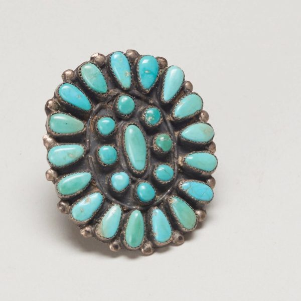 Petal Cluster Turquoise Ring