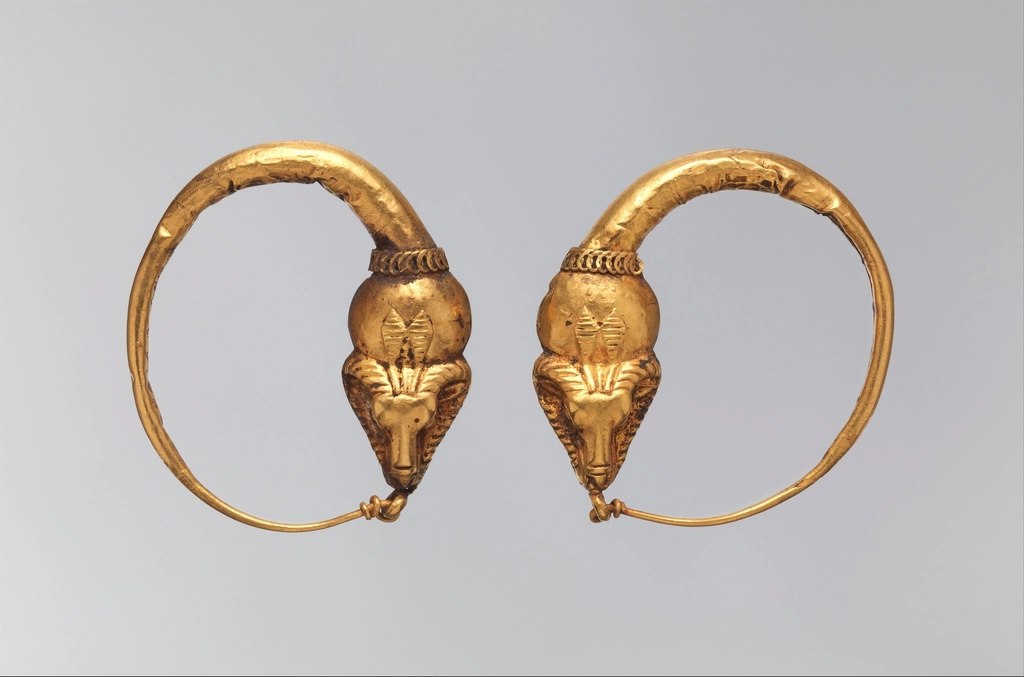 Ram's Head Hoop Earrings