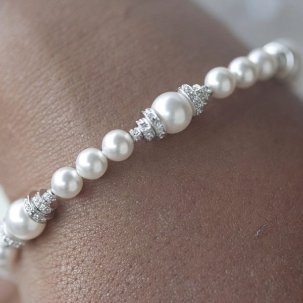 Rondelle Pearl Line Bracelet