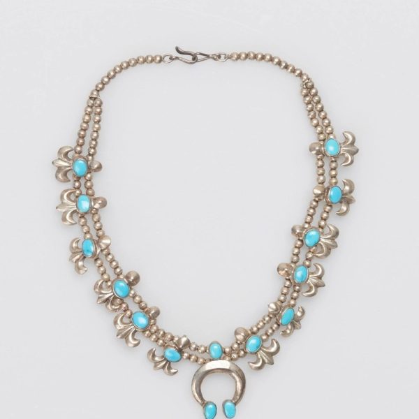 Squash Blossom Turquoise Necklace