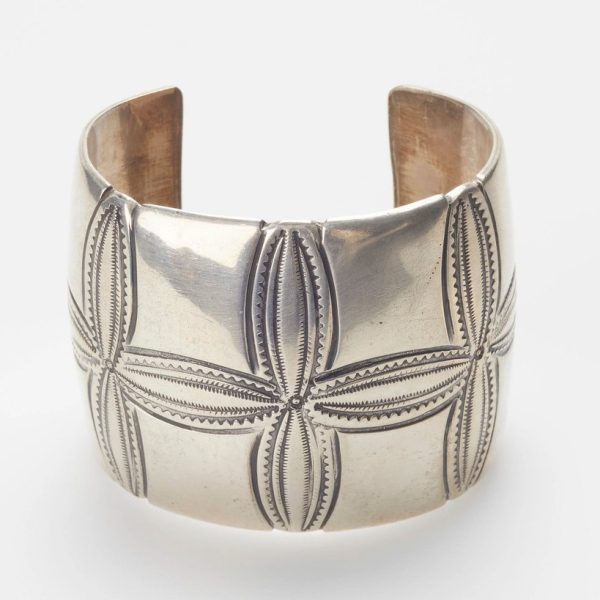Stamped Petal Wide Cuff