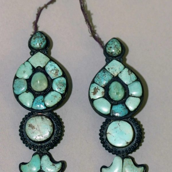 Turquoise Mosaic Ear Pendants