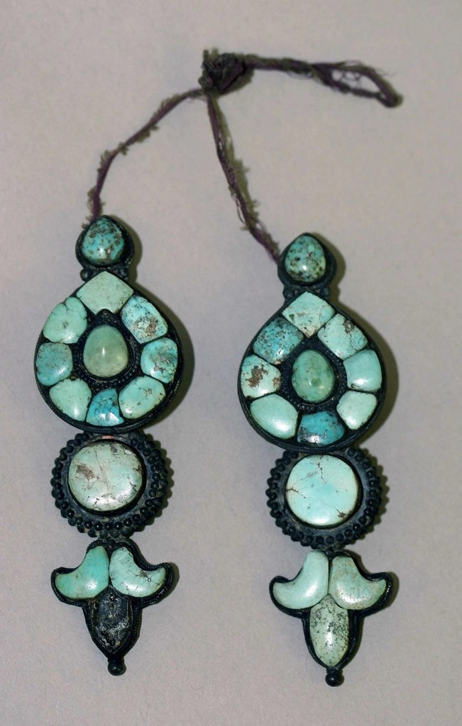 Turquoise Mosaic Ear Pendants