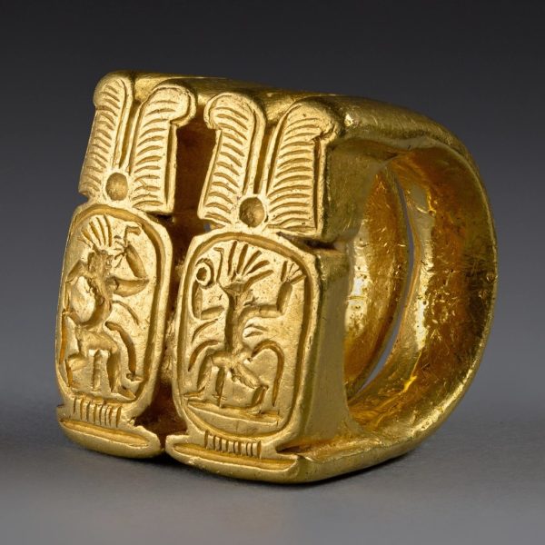 Twin Cartouche Gold Ring