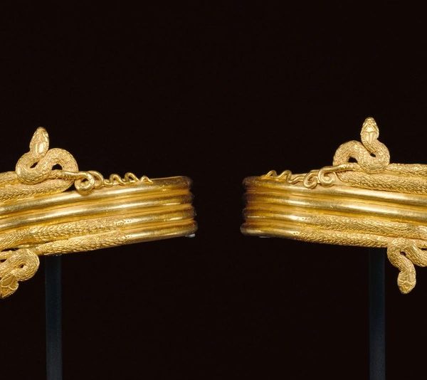 Twin Serpent Coil Bracelets