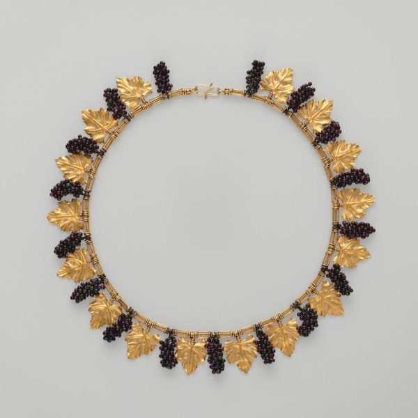 Vine Leaf and Garnet Collar